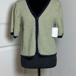 Astr Navy and Cream Knit Sweater / BNWT